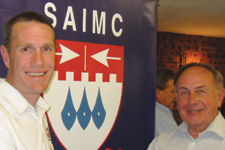 Malcolm Heathfield being thanked by branch chairman John Owen-Ellis after the presentation